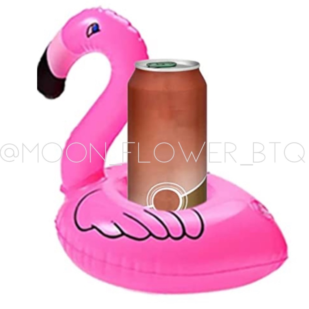 Inflatable Pink Flamingo Drink Holder Pool Float Cup Can Holder Summer